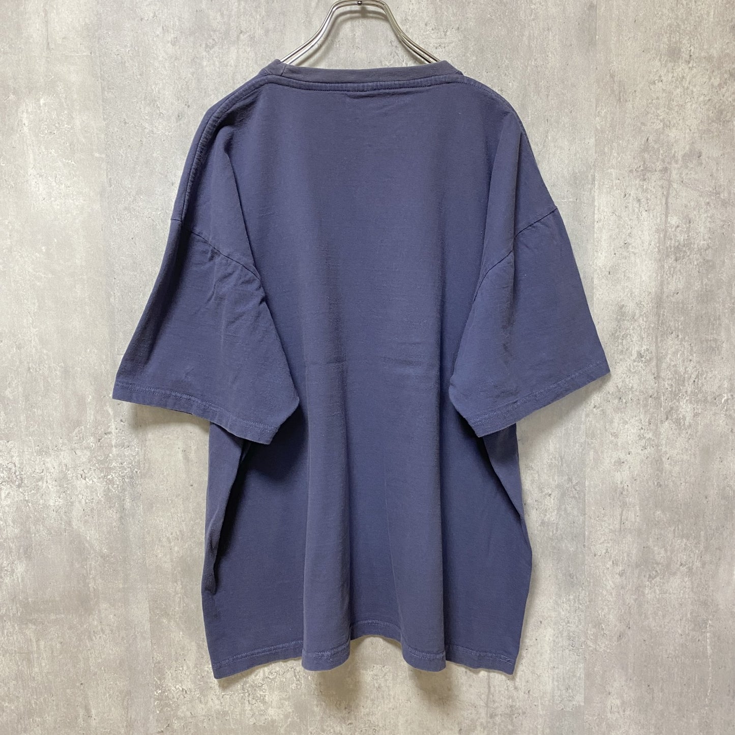 COTTON MAGIC　半袖プリントスーベニアTシャツ　フェード　クルーネック　ビックシルエット　紺　ネイビー　2XLサイズ
