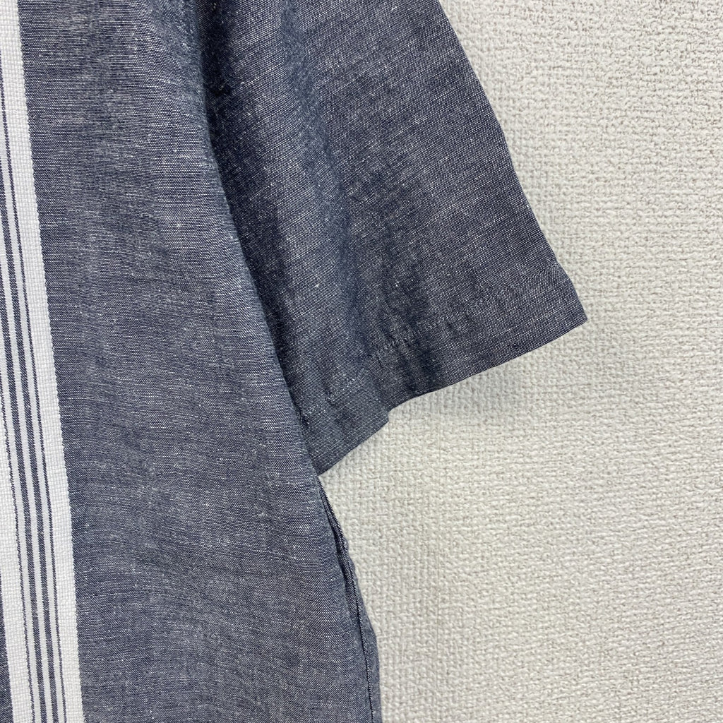 Eddie Bauer　エディーバウアー　半袖リネン混ボックスシャツ　グレー　Mサイズ