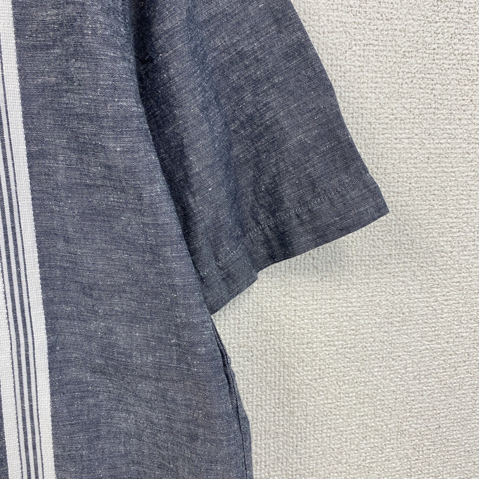 Eddie Bauer　エディーバウアー　半袖リネン混ボックスシャツ　グレー　Mサイズ