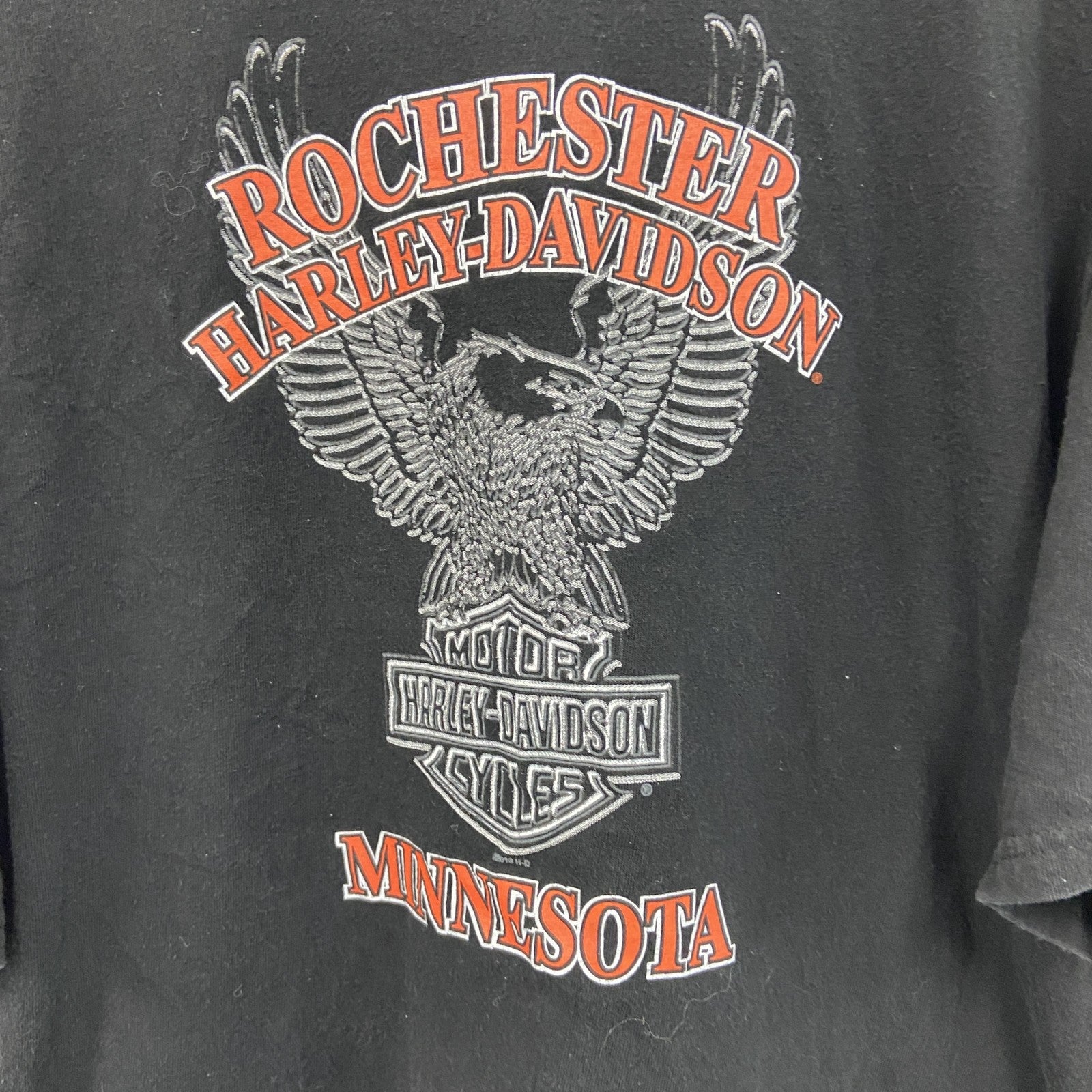 HARLEY DAVIDSON　ハーレーダビッドソン　半袖プリントTシャツ　パッチポケット　黒　ブラック　Lサイズ