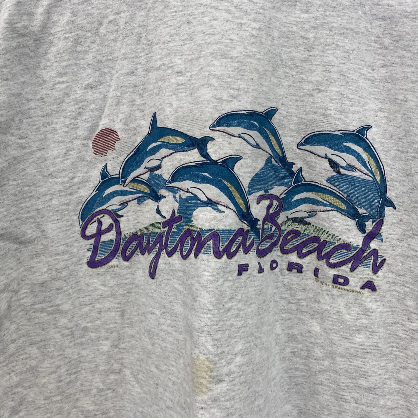 90s　Center Cut　半袖プリントTシャツ　シングルステッチ　ヴィンテージ　グレー　XLサイズ