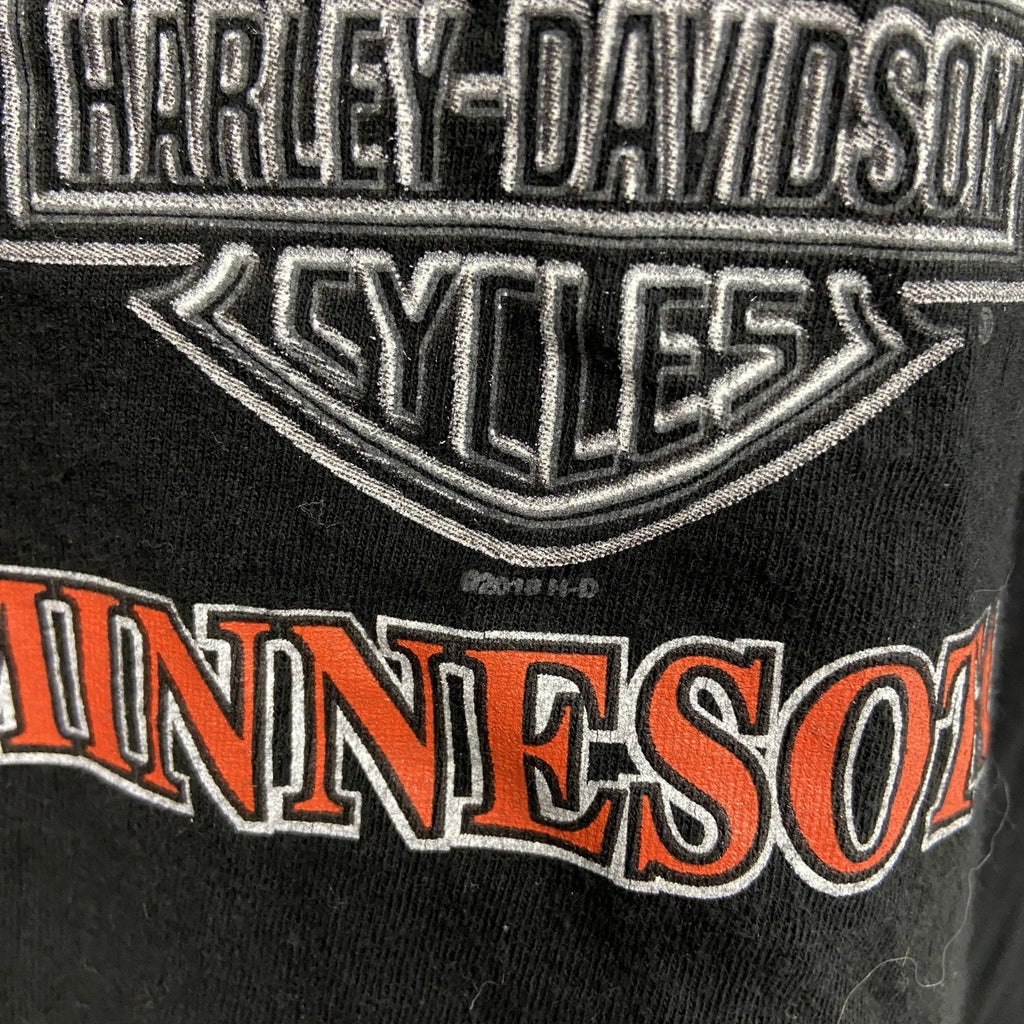 HARLEY DAVIDSON　ハーレーダビッドソン　半袖プリントTシャツ　パッチポケット　黒　ブラック　Lサイズ