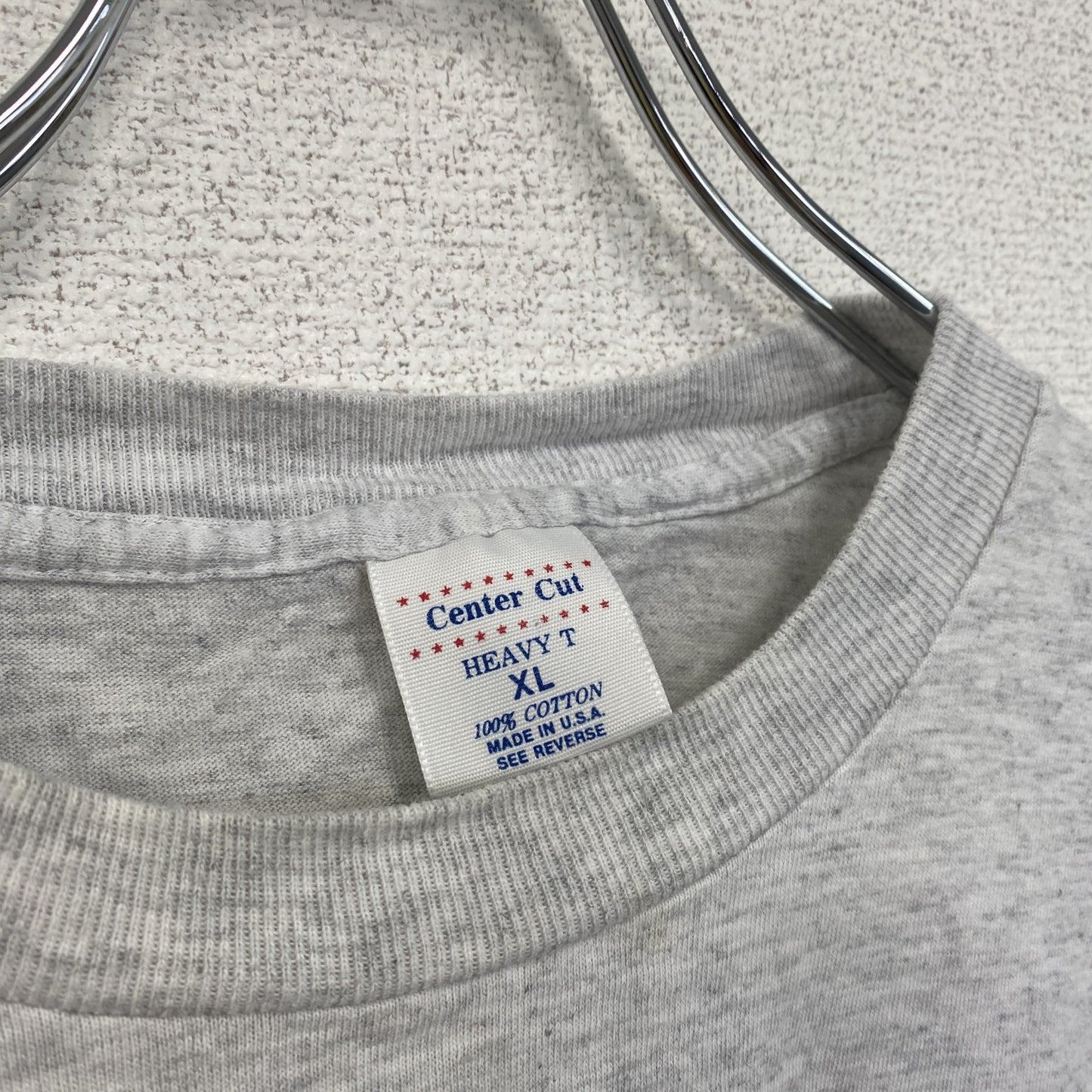 90s　Center Cut　半袖プリントTシャツ　シングルステッチ　ヴィンテージ　グレー　XLサイズ