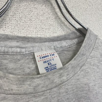 90s　Center Cut　半袖プリントTシャツ　シングルステッチ　ヴィンテージ　グレー　XLサイズ