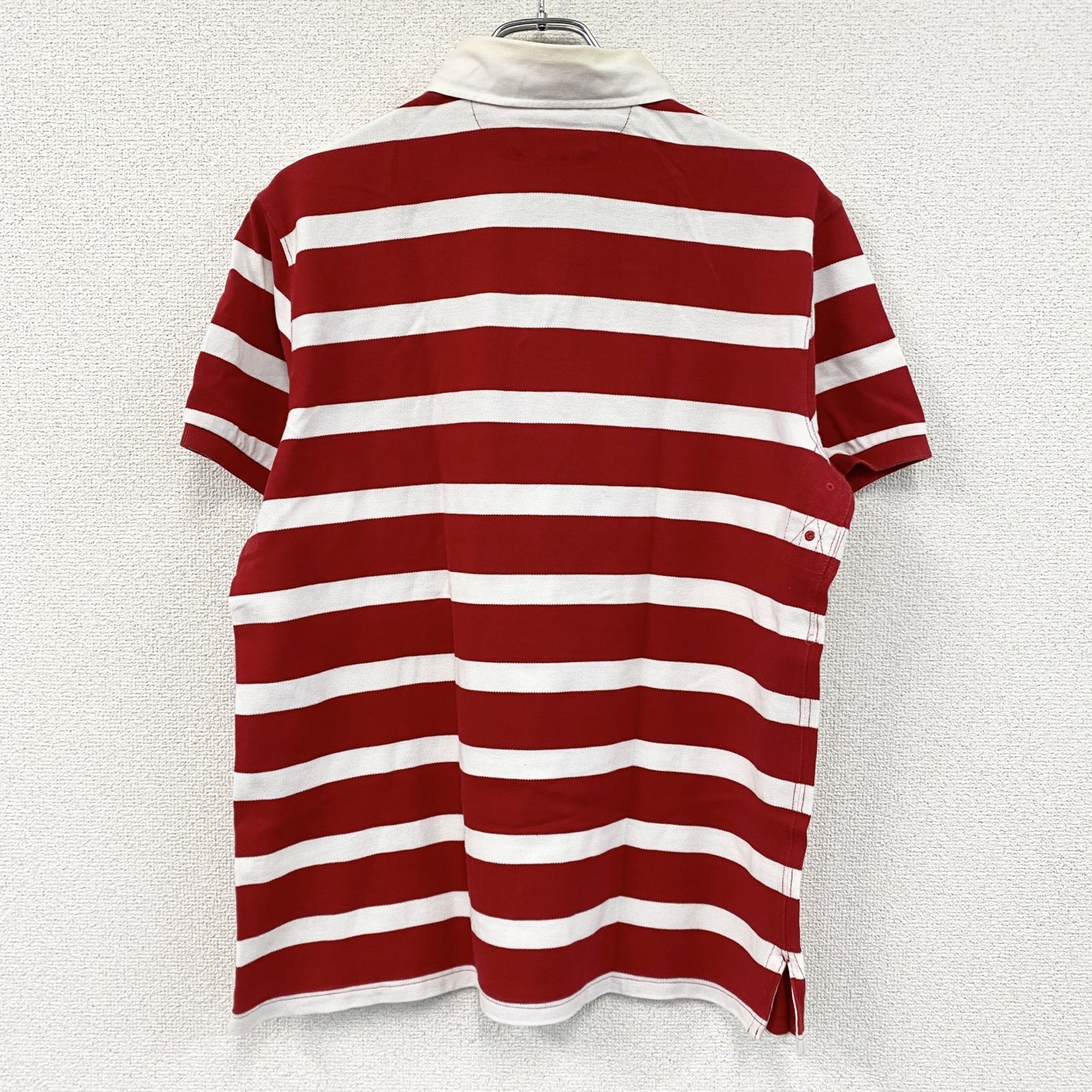 Polo by Ralph Lauren　ポロバイラルフローレン　半袖ポロシャツ　ボーダー柄　赤　レッド　白　ホワイト　Lサイズ