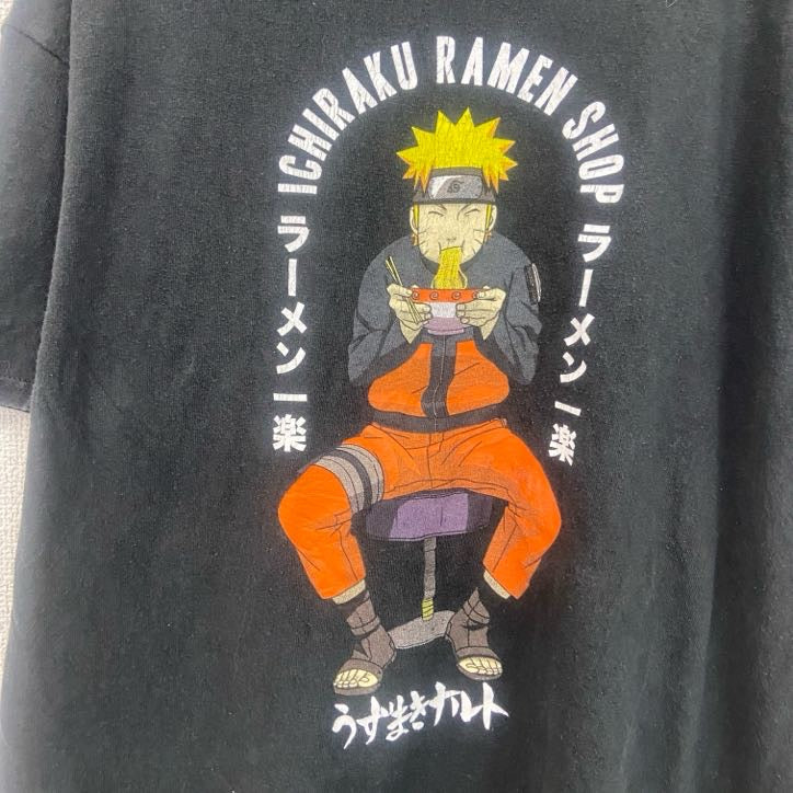 古着 used　NARUTO　うずまきナルト　半袖アニメプリントTシャツ　少年ジャンプ　マンガ　黒　ブラック　Lサイズ