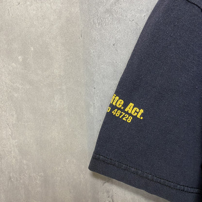 ONE UNION　半袖プリントTシャツ　フェード　アーチプリント　3連プリント　両面プリント　クルーネック　紺　ネイビー