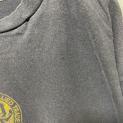 ONE UNION　半袖プリントTシャツ　フェード　アーチプリント　3連プリント　両面プリント　クルーネック　紺　ネイビー
