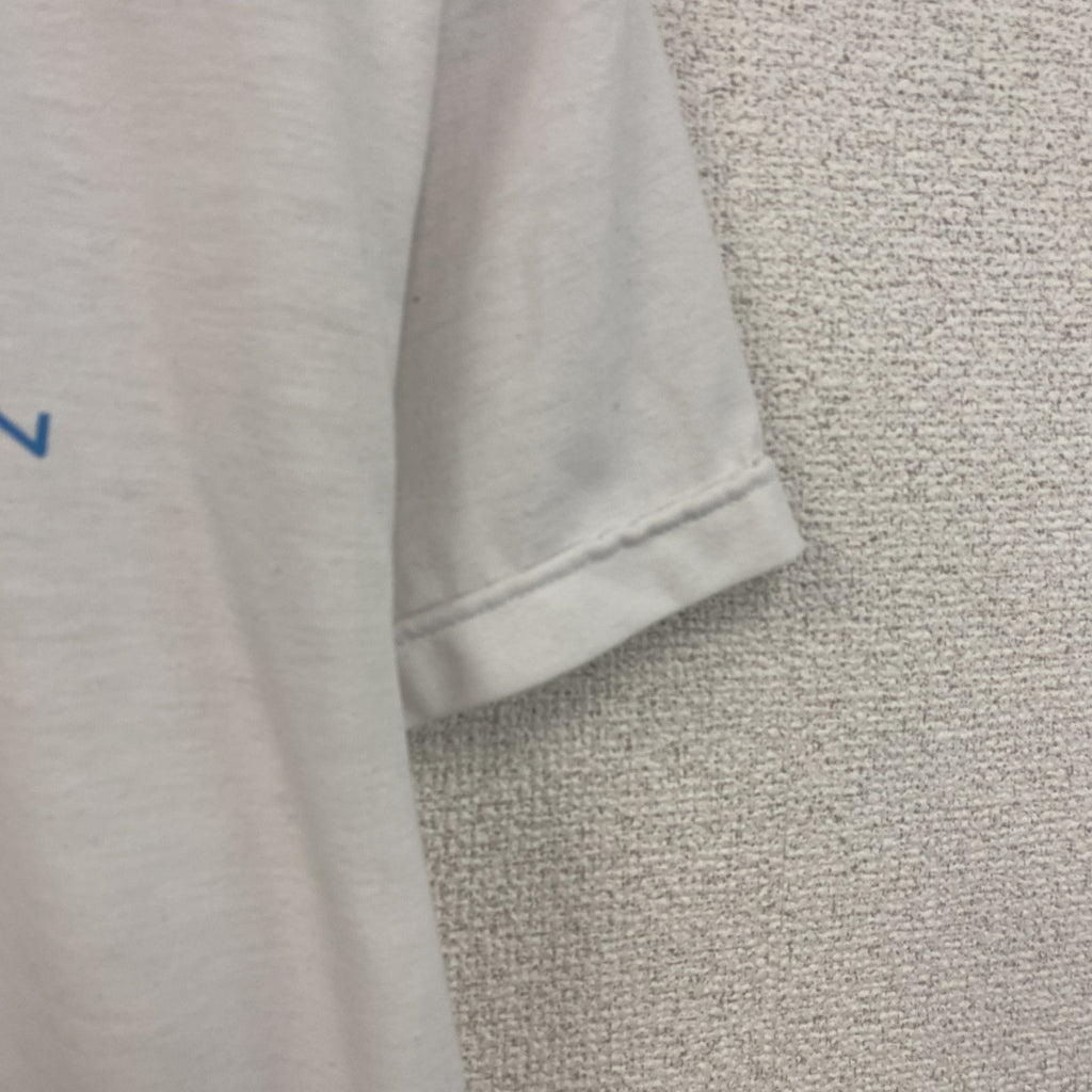 90s　adidas　アディダス　半袖プリントTシャツ　ヴィンテージ　デサント期　白　ホワイト　Sサイズ