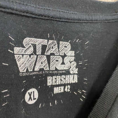 STAR WARS＆BERSHKA MEX 42　スターウォーズ　半袖プリントTシャツ　キャラクターT　黒　ブラック　XLサイズ
