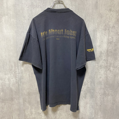 ONE UNION　半袖プリントTシャツ　フェード　アーチプリント　3連プリント　両面プリント　クルーネック　紺　ネイビー