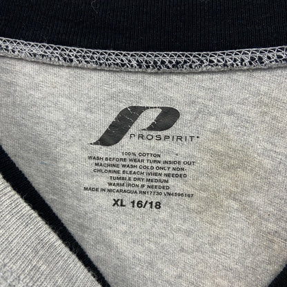 PROSPIRIT　長袖Tシャツ/ロンT　レイヤード　フットボール　グレー　黒　ブラック　XLサイズ