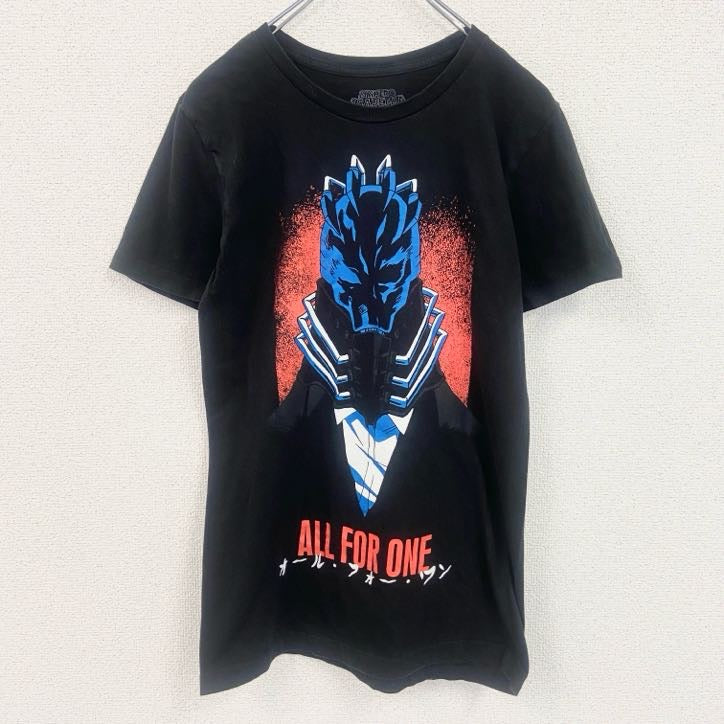 古着 used　僕のヒーローアカデミア　ヒロアカ　半袖アニメプリントTシャツ　マンガ　黒　ブラック　Sサイズ