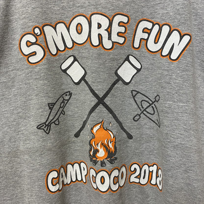 古着 used　S'MORE　マシュマロ　半袖プリントTシャツ　グレー　バックプリント　クルーネック　オーバーサイズ　XLサイズ