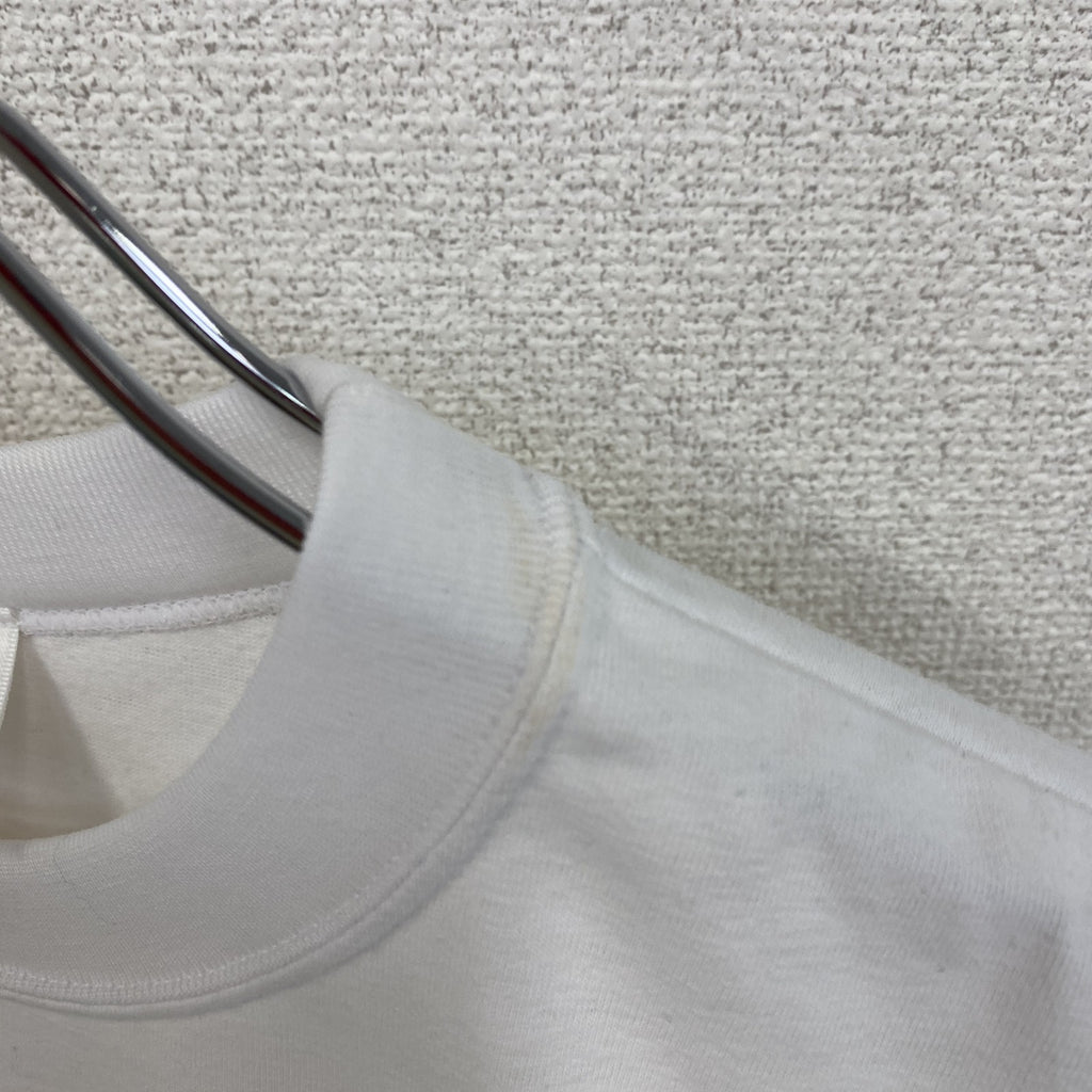 90s　adidas　アディダス　半袖プリントTシャツ　ヴィンテージ　デサント期　白　ホワイト　Sサイズ