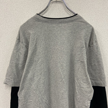 PROSPIRIT　長袖Tシャツ/ロンT　レイヤード　フットボール　グレー　黒　ブラック　XLサイズ