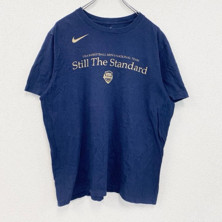NIKE　ナイキ　半袖プリントTシャツ　紺　ネイビー　Lサイズ