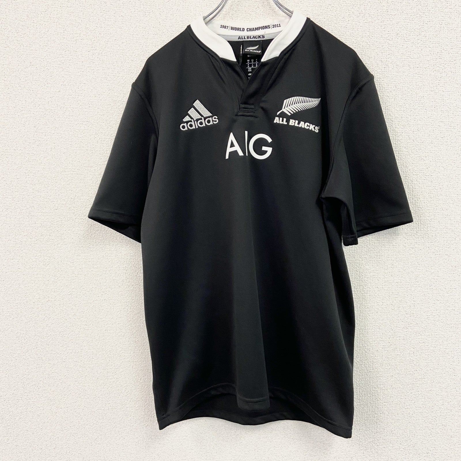 adidas　アディダス　オールブラックス1STレプリカジャージ　ユニフォーム　ゲームシャツ　黒　ブラック　Mサイズ