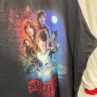 STRANGER　THINGS　ストレンジャーシングス　長袖Tシャツ/ロンT　黒　ブラック　白　ホワイト　2XLサイズ