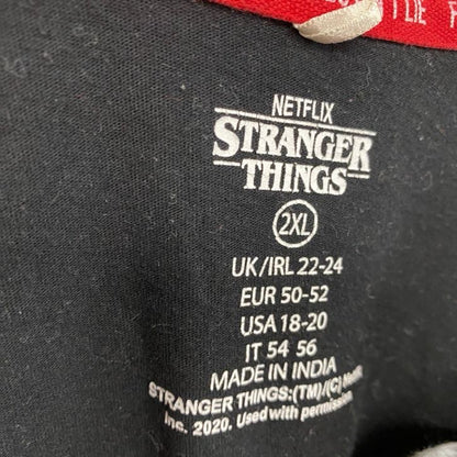 STRANGER　THINGS　ストレンジャーシングス　長袖Tシャツ/ロンT　黒　ブラック　白　ホワイト　2XLサイズ