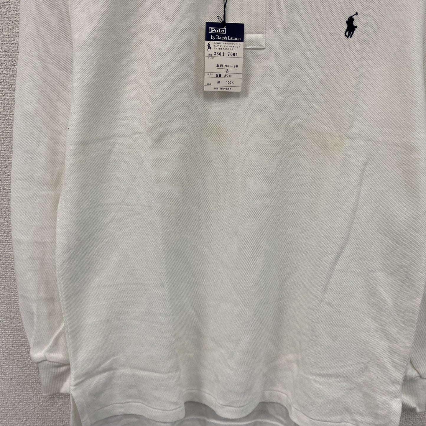 Polo by Ralph Lauren　ポロバイラルフローレン　長袖ポロシャツ　白　ホワイト　Lサイズ