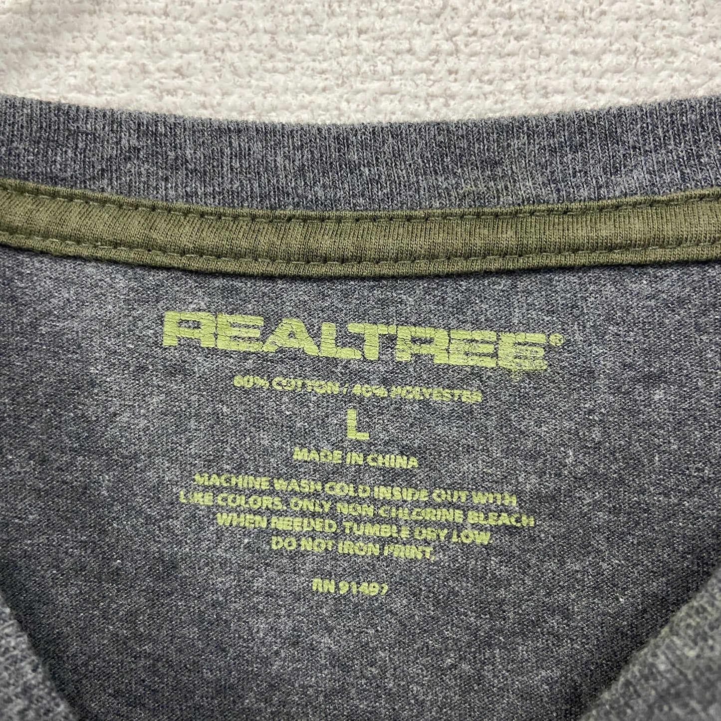 REALTREE　リアルツリー　長袖Tシャツ/ロンT　レイヤード　ダークグレー　カーキ　Lサイズ