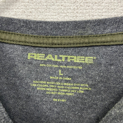 REALTREE　リアルツリー　長袖Tシャツ/ロンT　レイヤード　ダークグレー　カーキ　Lサイズ