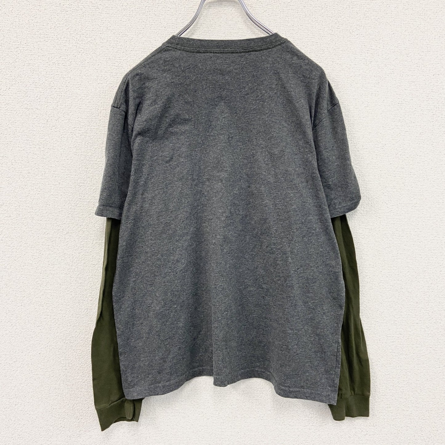 REALTREE　リアルツリー　長袖Tシャツ/ロンT　レイヤード　ダークグレー　カーキ　Lサイズ