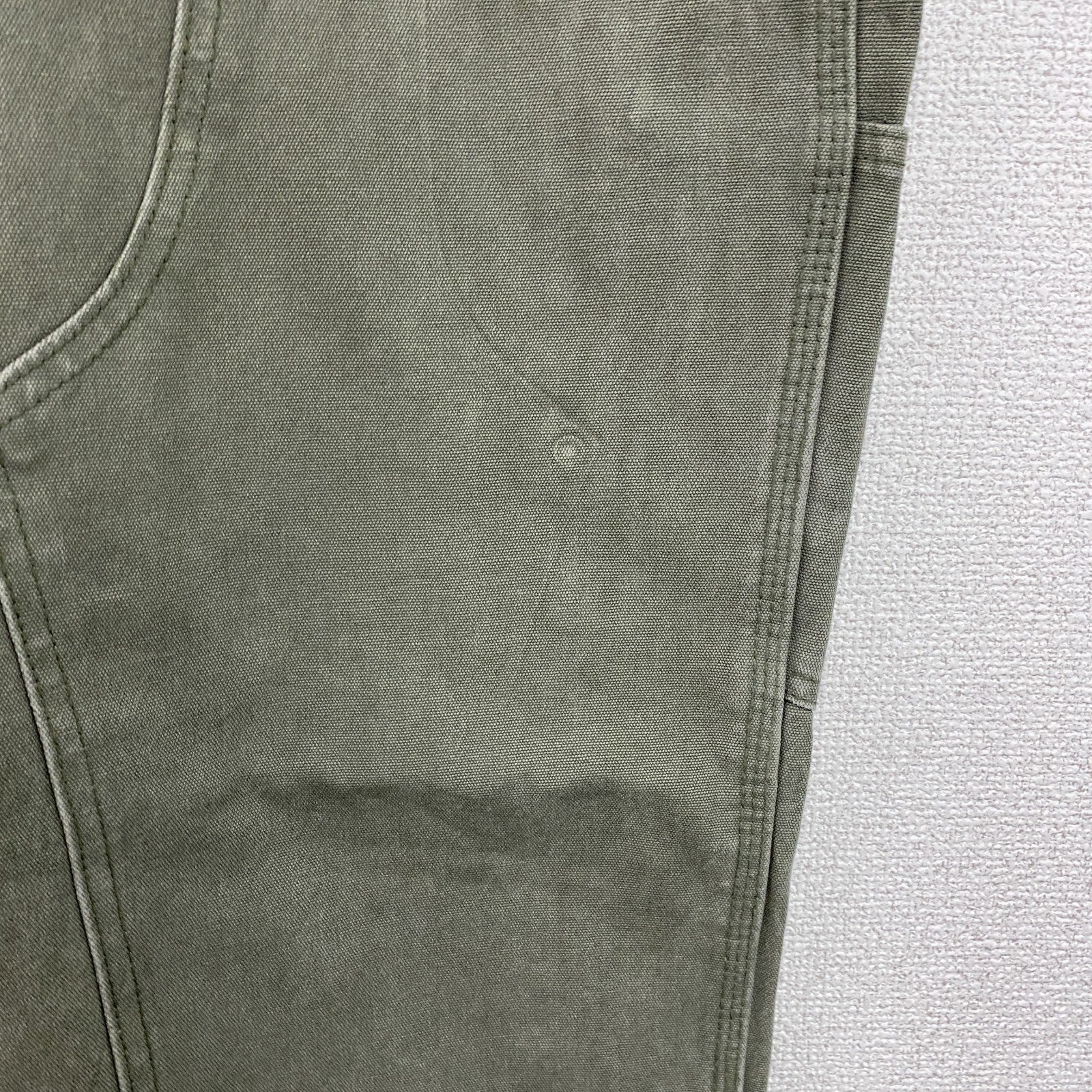 ノーブランド　ダブルニーペインターパンツ　ダックパンツ　ジップフライ　カーキ