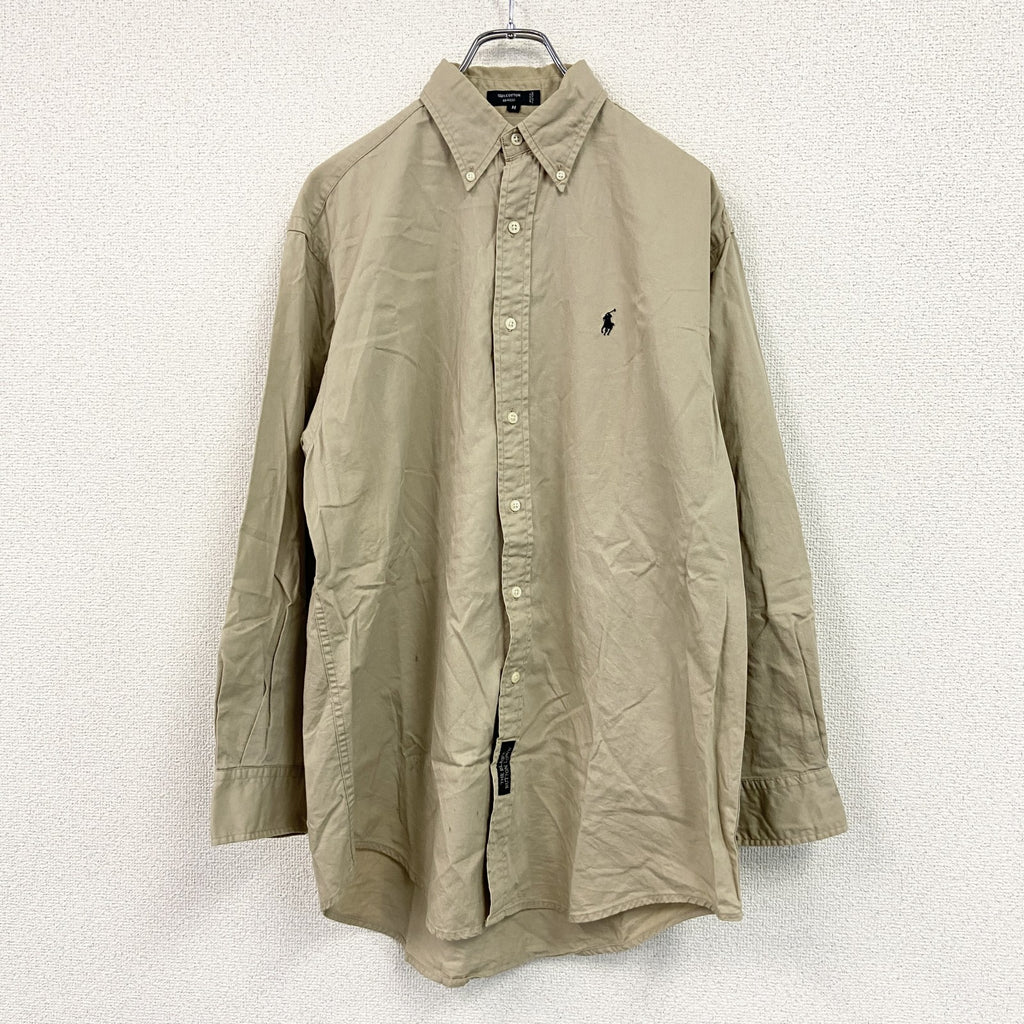 Ralph Lauren　ラルフローレン　長袖ボタンダウンシャツ　ベージュ　Mサイズ