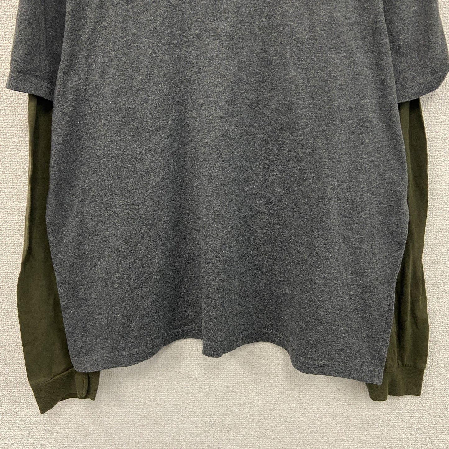 REALTREE　リアルツリー　長袖Tシャツ/ロンT　レイヤード　ダークグレー　カーキ　Lサイズ