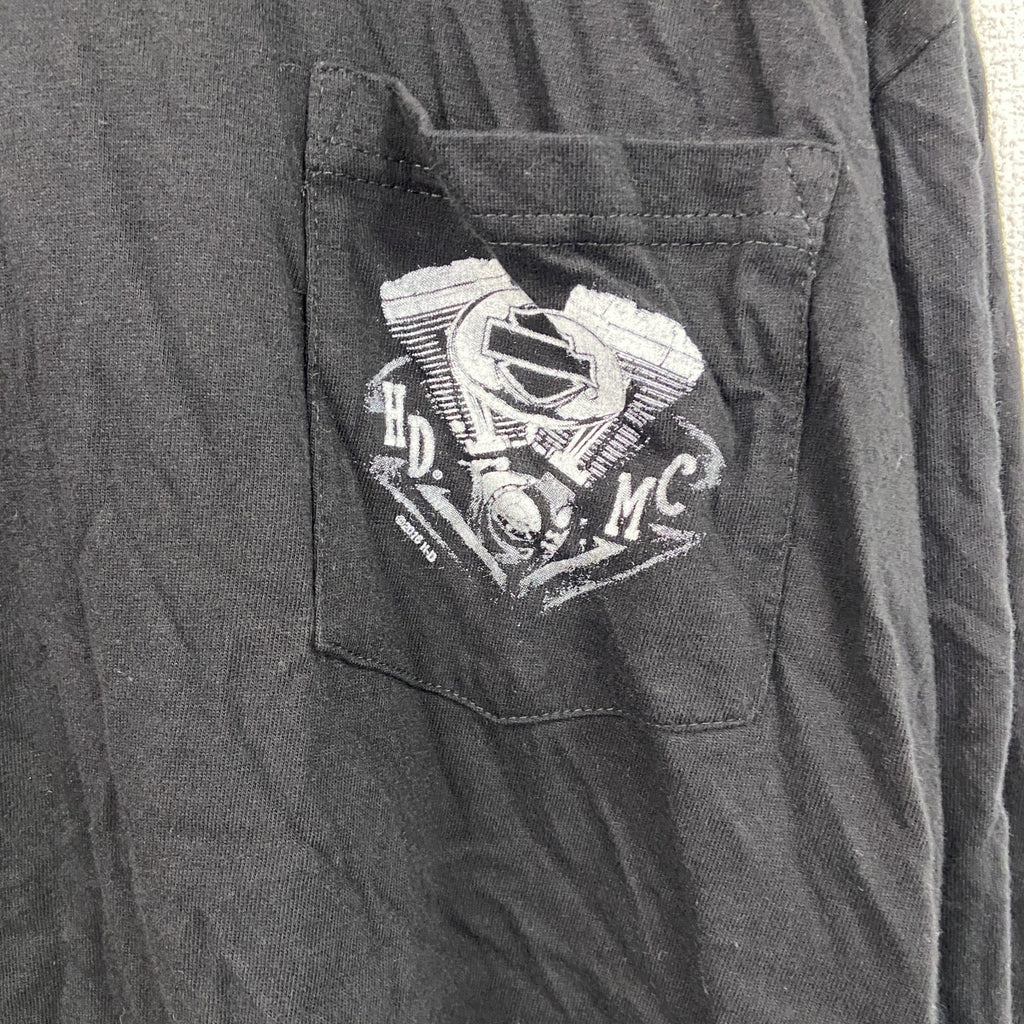HARLEY DAVIDSON　ハーレーダビッドソン　長袖プリントTシャツ　黒　ブラック　Lサイズ
