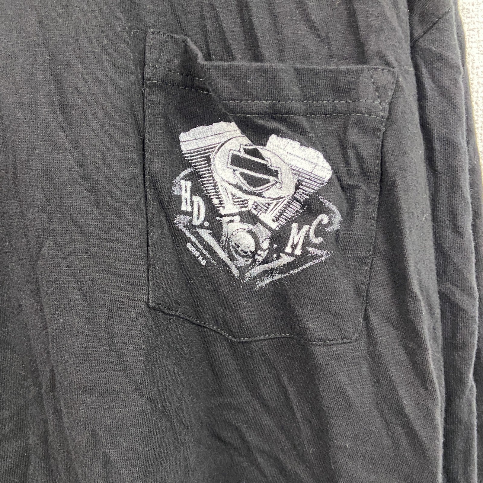 HARLEY DAVIDSON　ハーレーダビッドソン　長袖プリントTシャツ　黒　ブラック　Lサイズ