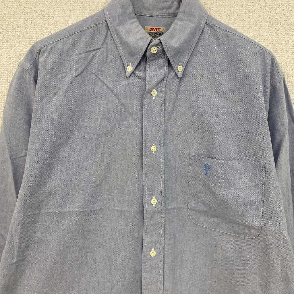 Levi's　リーバイス　長袖シャツ　ボタンダウンシャツ　無地　水色　ライトブルー　Mサイズ