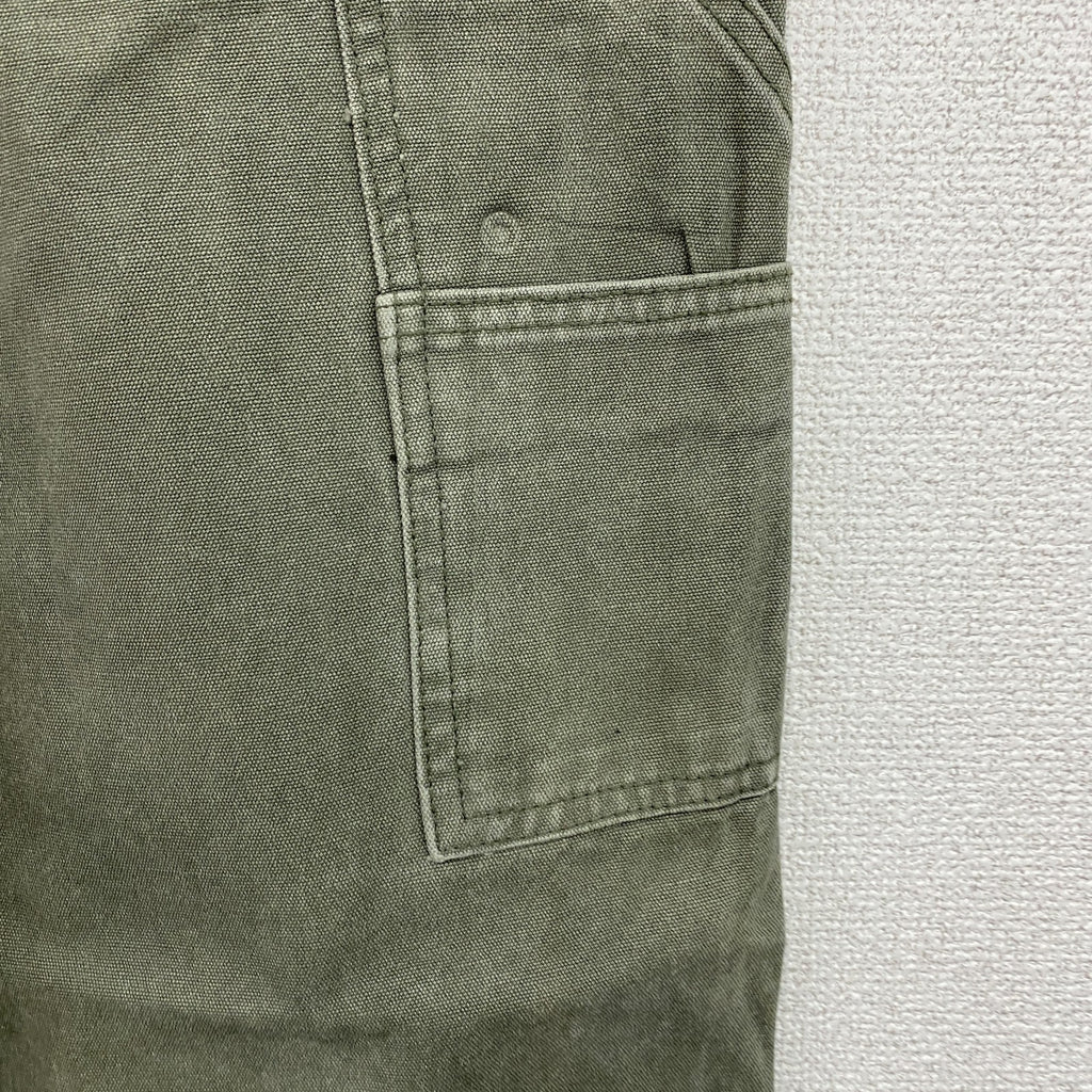 ノーブランド　ダブルニーペインターパンツ　ダックパンツ　ジップフライ　カーキ
