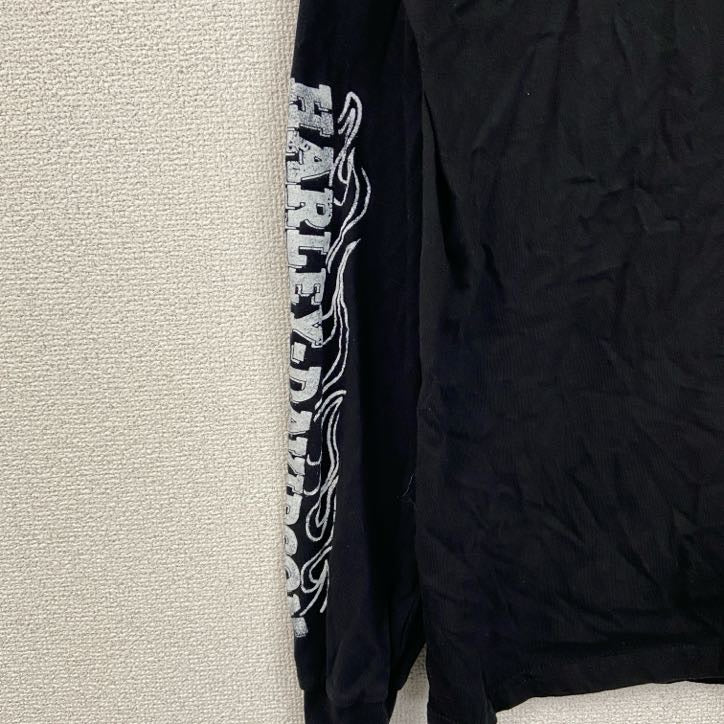 HARLEY DAVIDSON　ハーレーダビッドソン　長袖プリントTシャツ　黒　ブラック　Lサイズ
