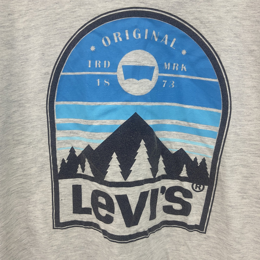 古着 used　Levi’ｓ　リーバイス　半袖ロゴプリントＴシャツ　コットン　クルーネック　グレー　XLサイズ