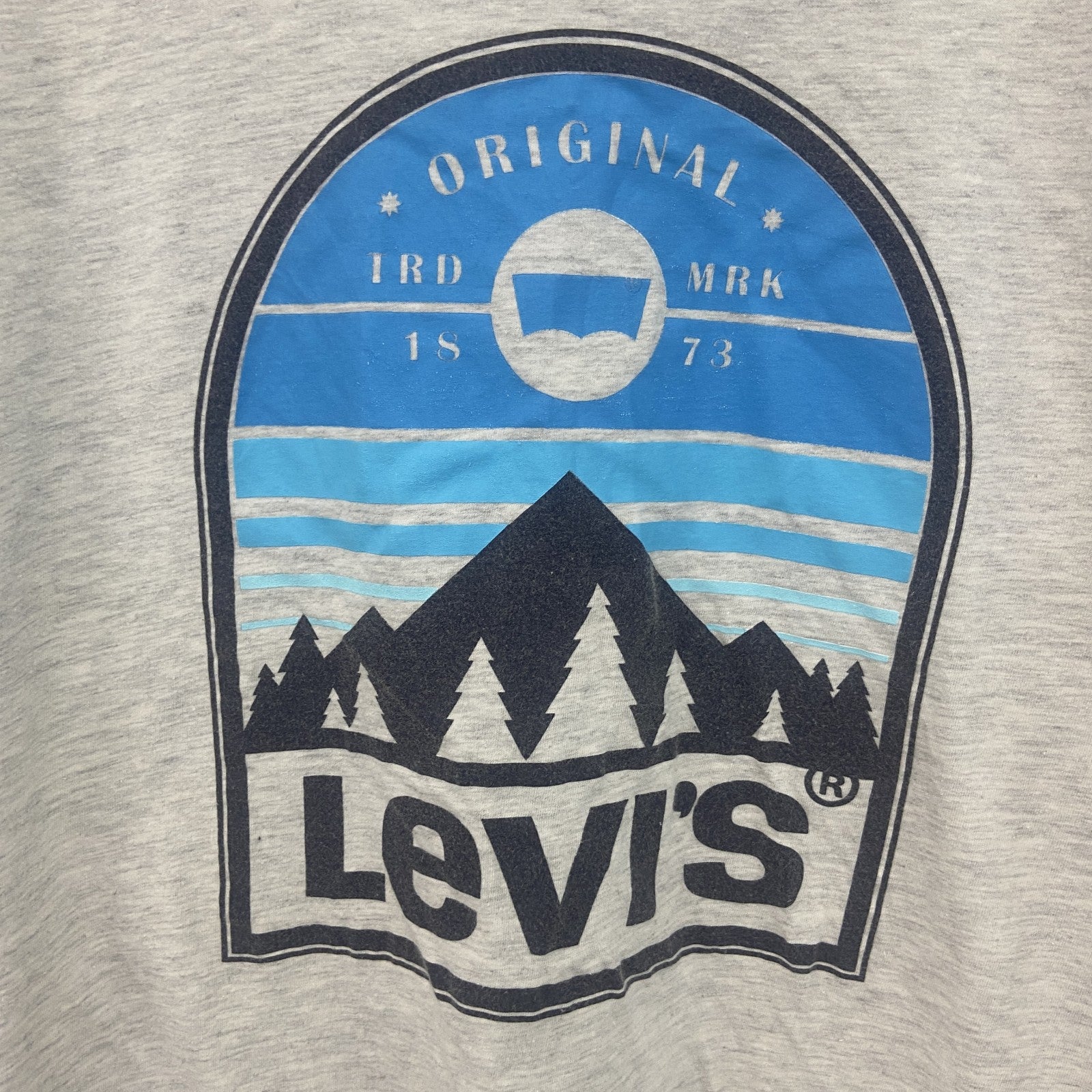 古着 used　Levi’ｓ　リーバイス　半袖ロゴプリントＴシャツ　コットン　クルーネック　グレー　XLサイズ