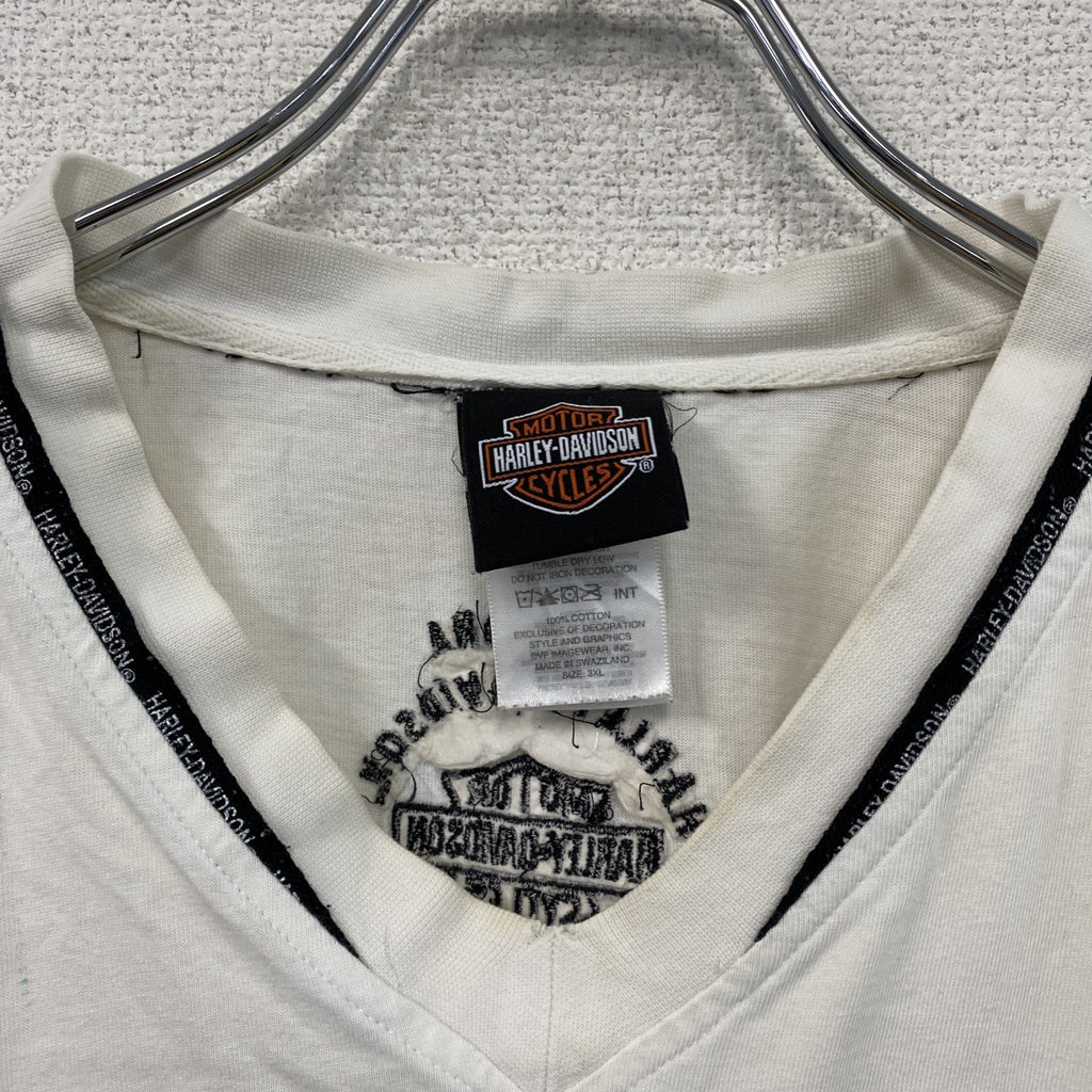HARLEY DAVIDSON　ハーレーダビッドソン　長袖Tシャツ/ロンT　白　ホワイト　3XLサイズ　