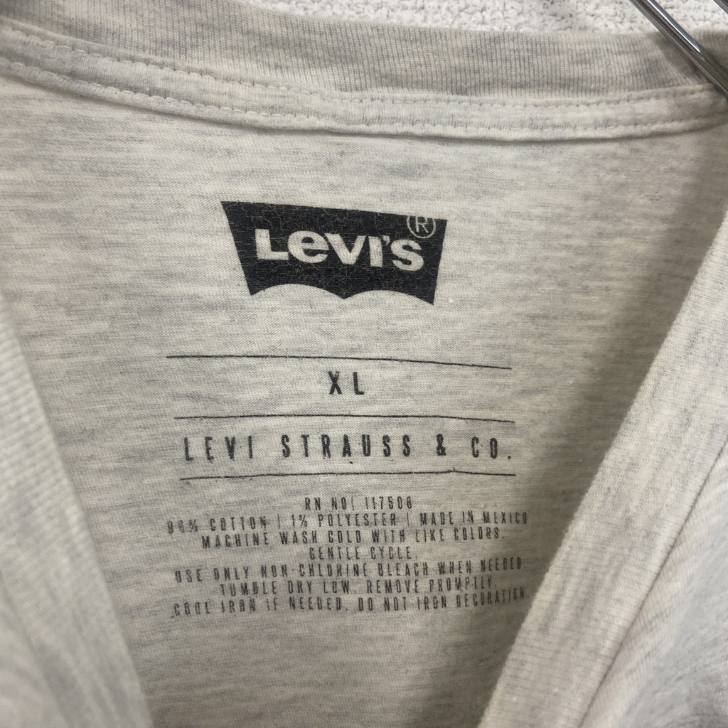 古着 used　Levi’ｓ　リーバイス　半袖ロゴプリントＴシャツ　コットン　クルーネック　グレー　XLサイズ