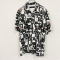 JACKROSE　ジャックローズ　半袖シャツ/柄シャツ　バイカラー　白　ホワイト　黒　ブラック　4サイズ