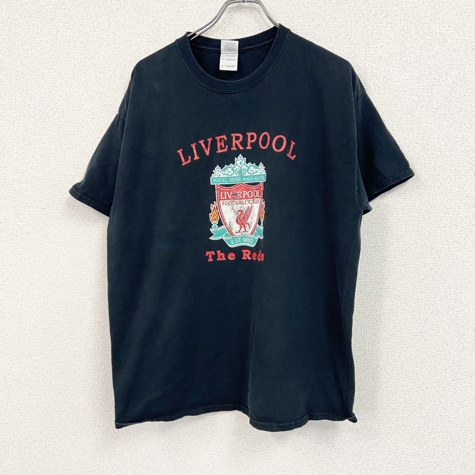 GILDAN　ギルダン　半袖スポーツプリントTシャツ　リヴァプールFC　黒　ブラック　XLサイズ