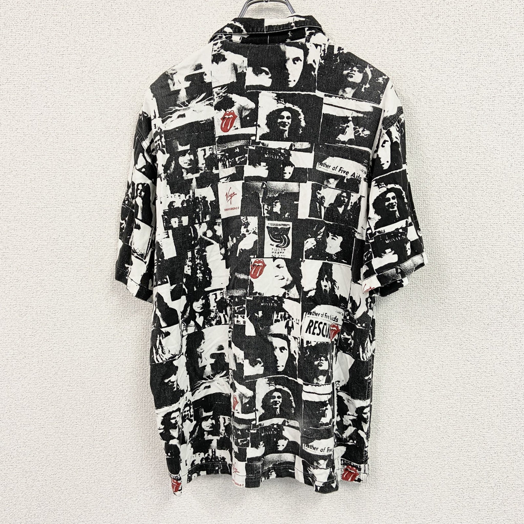 JACKROSE　ジャックローズ　半袖シャツ/柄シャツ　バイカラー　白　ホワイト　黒　ブラック　4サイズ