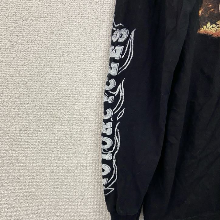 HARLEY DAVIDSON　ハーレーダビッドソン　長袖プリントTシャツ　黒　ブラック　Lサイズ