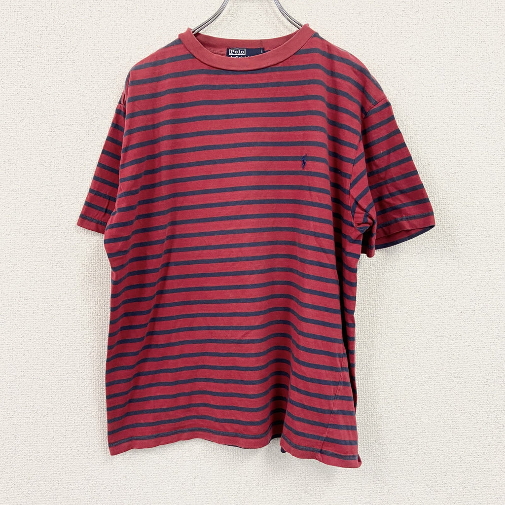 POLO by Ralph Lauren　ポロバイラルフローレン　半袖プリントTシャツ　ボーダー柄　バイカラー　Lサイズ