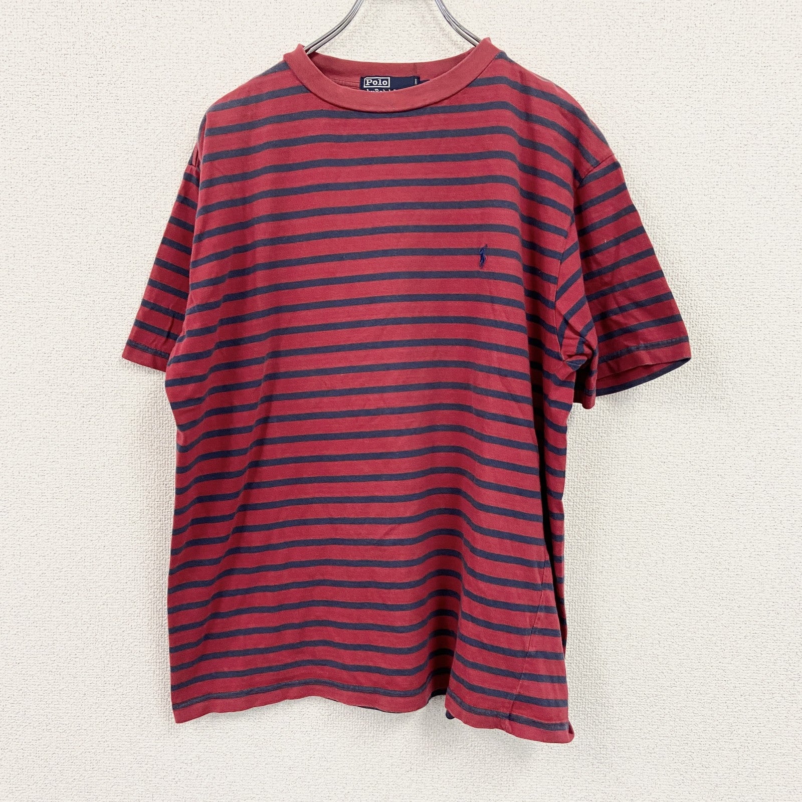 POLO by Ralph Lauren　ポロバイラルフローレン　半袖プリントTシャツ　ボーダー柄　バイカラー　Lサイズ