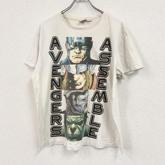 MARVEL　マーベル　AVENGERS SSEMBLE　半袖アニメプリントTシャツ　白　ホワイト　Lサイズ