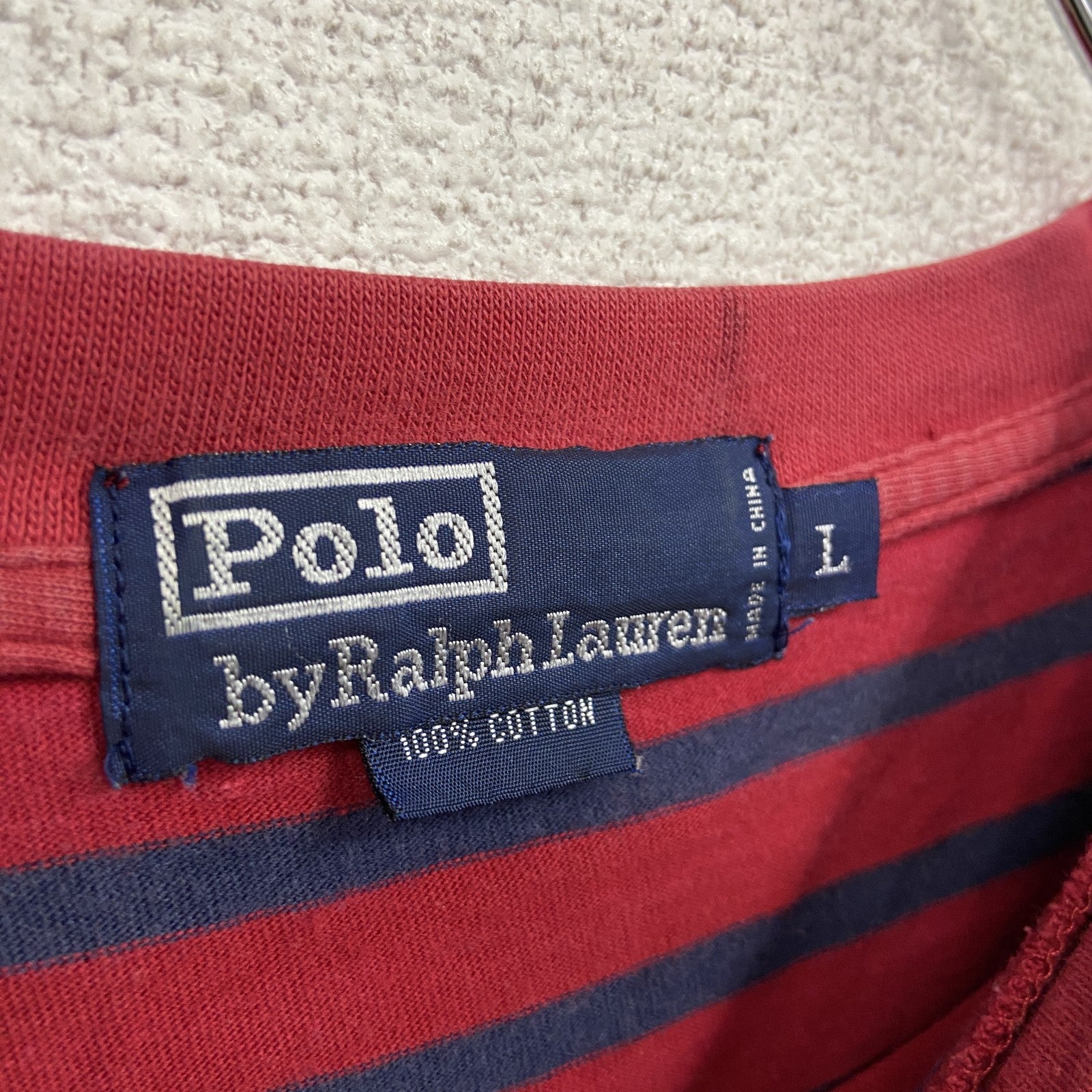 POLO by Ralph Lauren　ポロバイラルフローレン　半袖プリントTシャツ　ボーダー柄　バイカラー　Lサイズ