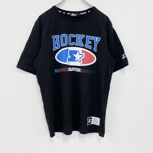 STARTER　スターター　半袖3連プリントTシャツ　HOCKEY　黒　ブラック　Mサイズ