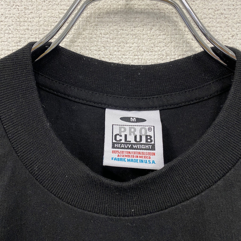 PRO CLUB　半袖プリントTシャツ　人物T　誰やねん　黒　ブラック　Mサイズ